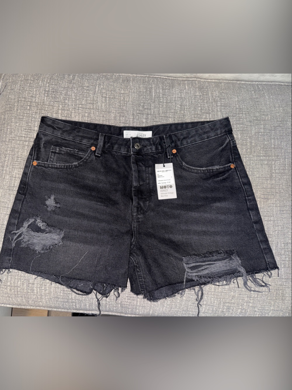 Ashley By 26 International Black Distressed Denim Shorts